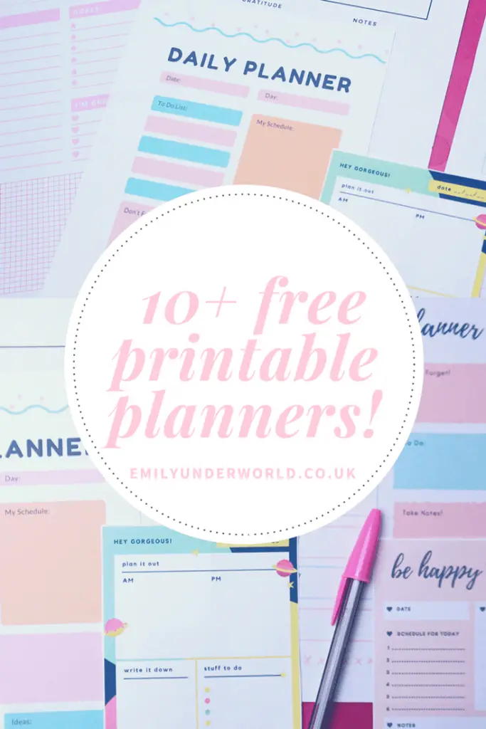 10+ Beautiful Free Printable Planners!