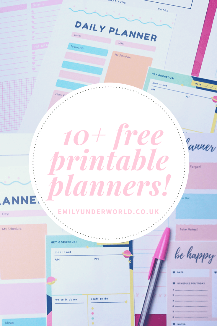 10+ Beautiful Free Printable Planners!