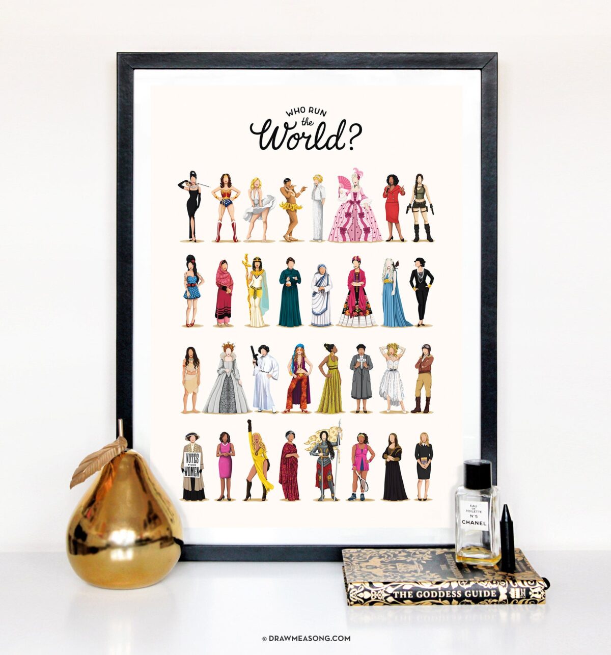 Feminist Art Print: Who Run the World? Illustrated Beyonce art print celebrating women.
