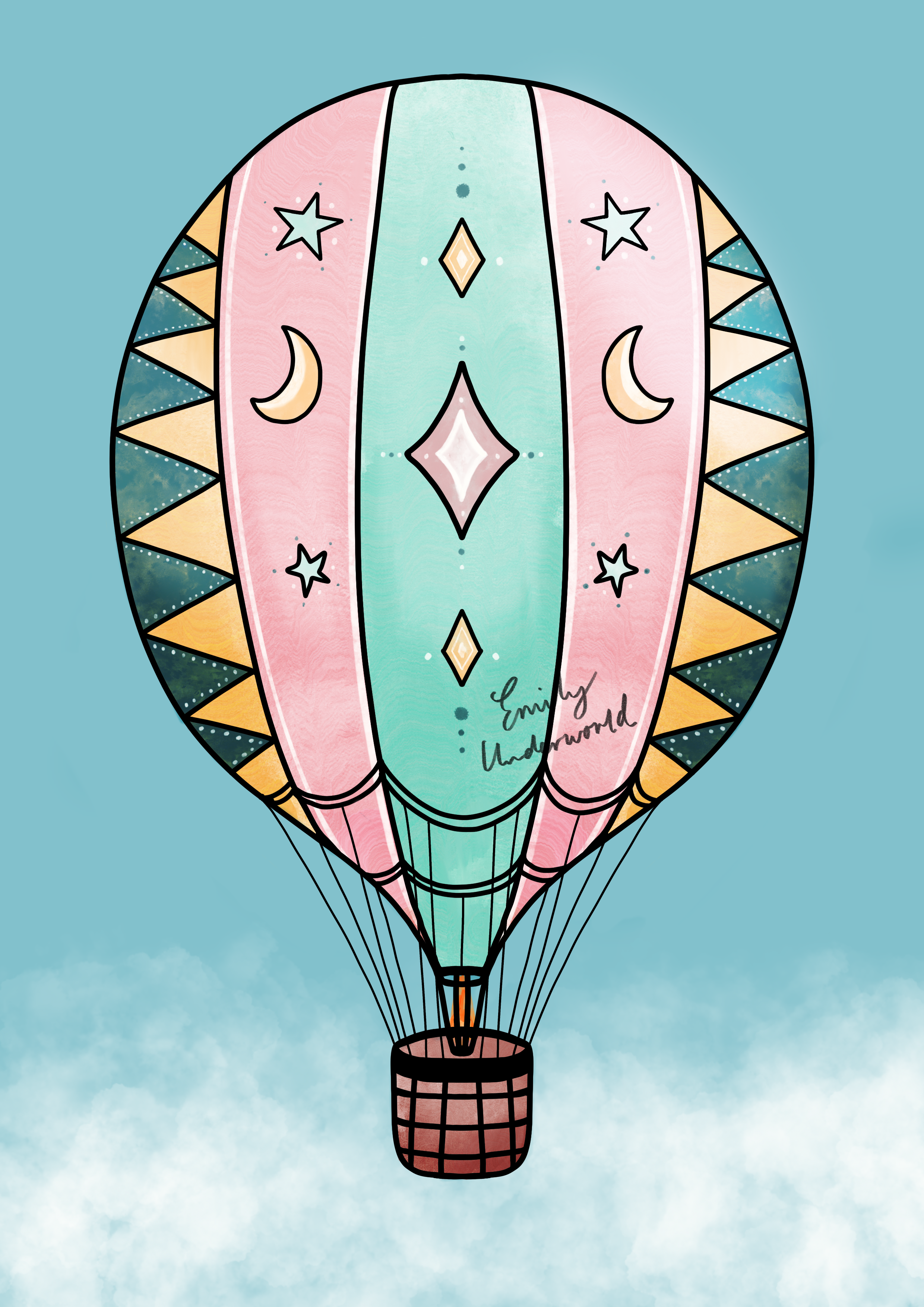 Hot air balloon illustration