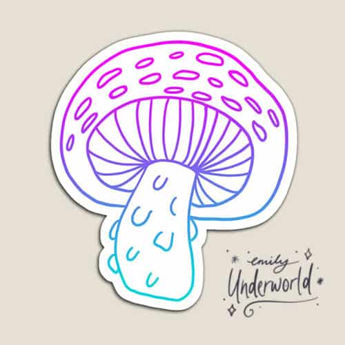Holo Mushroom Sticker.