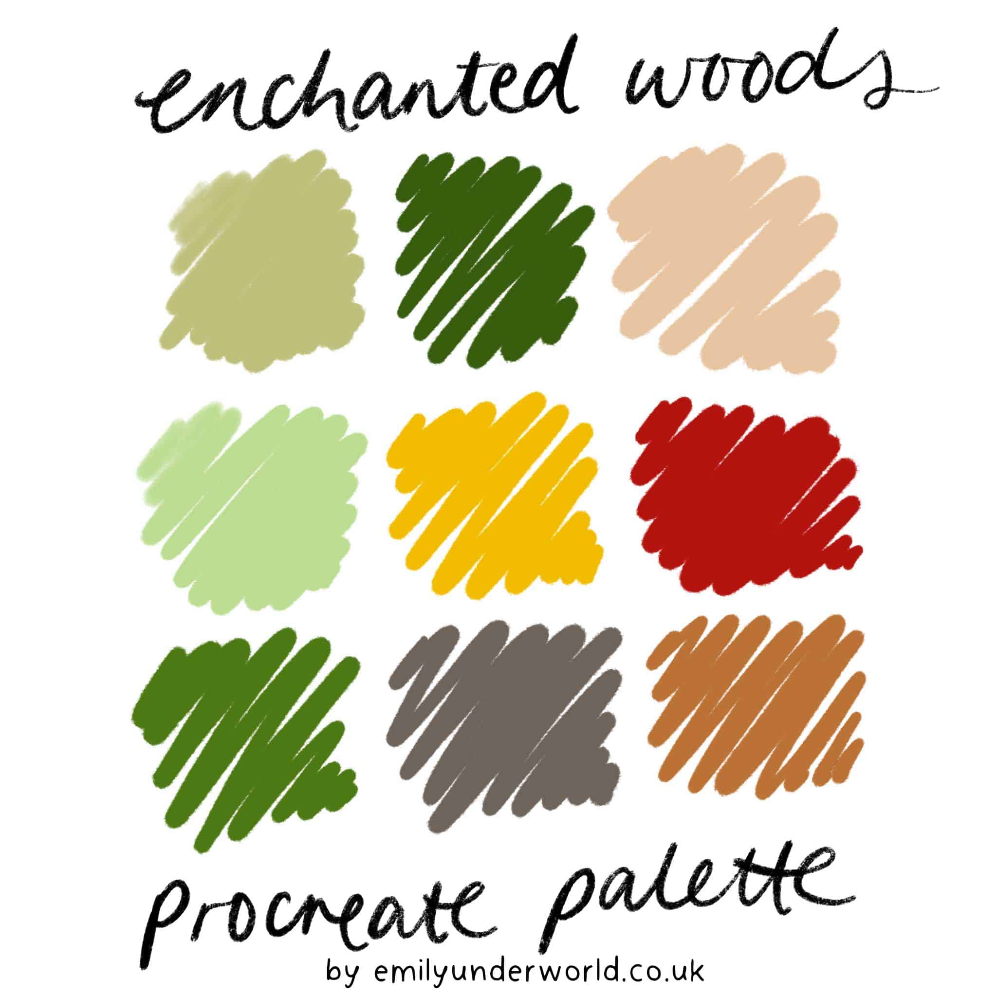 Free Procreate Colour Palettes - Emily Underworld