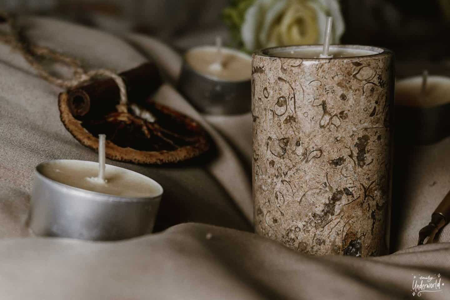 Fossil Stone Tea Light Holder Boostology