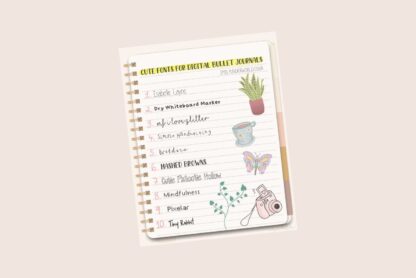 10 cute fonts for digital bullet journals