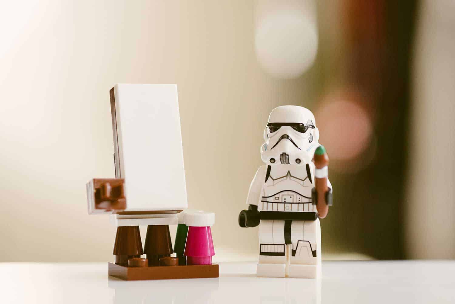 Lego Stormtrooper Artist.