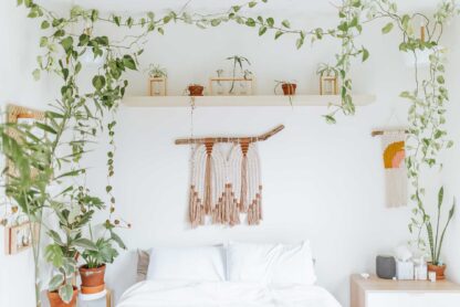 eco bedroom with plants