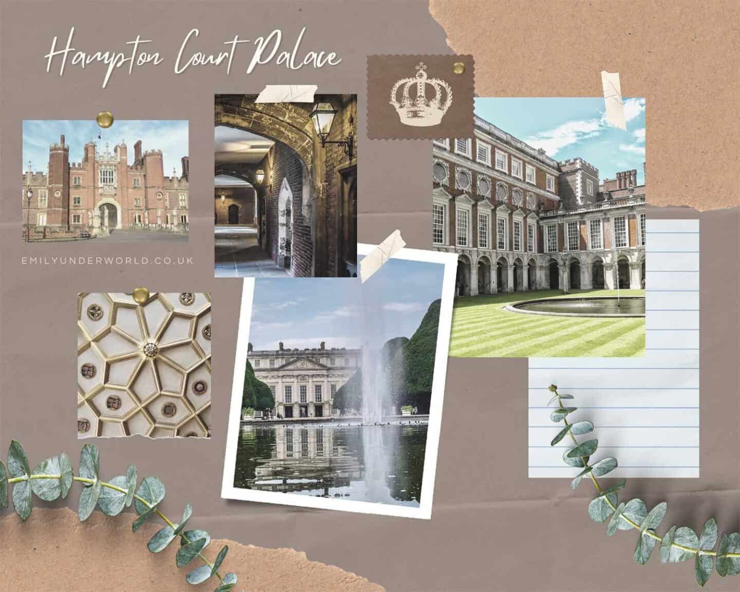 hampton court palace collage moodboard