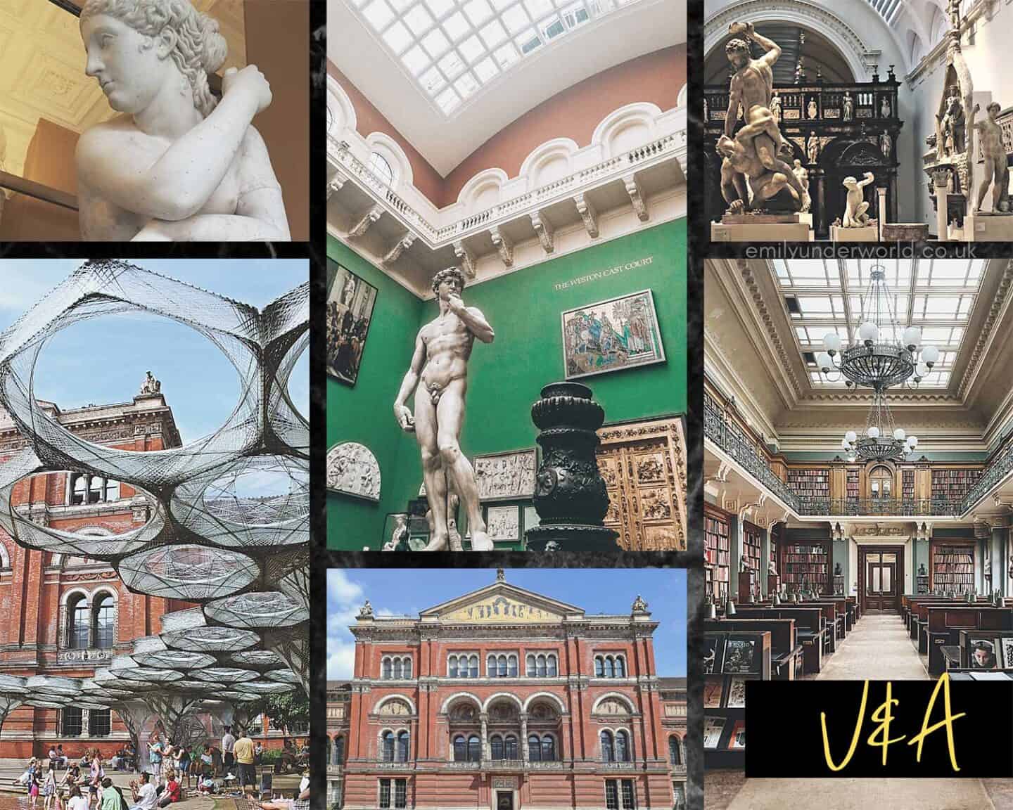 collage of photos from the V&A museum