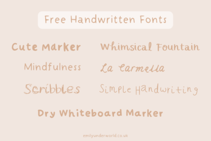 Free Handwritten Fonts by Emily Underworld