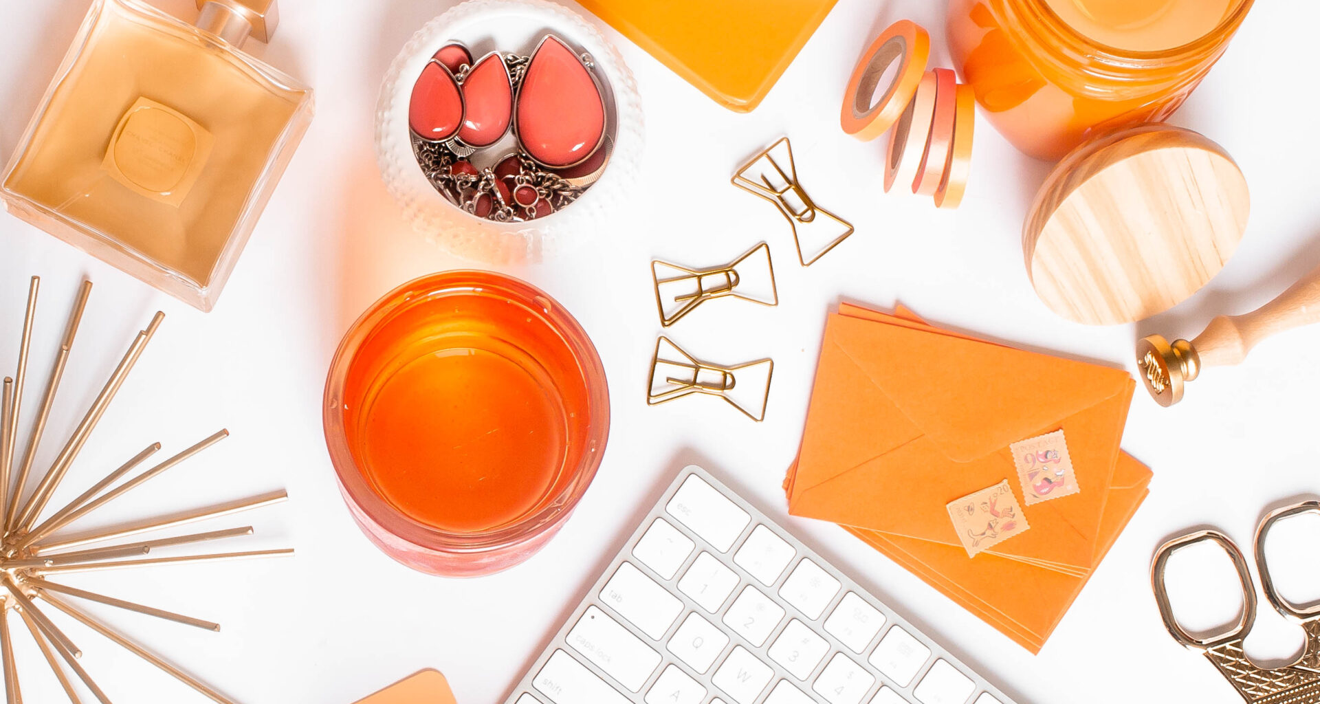bright orange flatlay