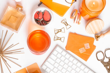 bright orange flatlay