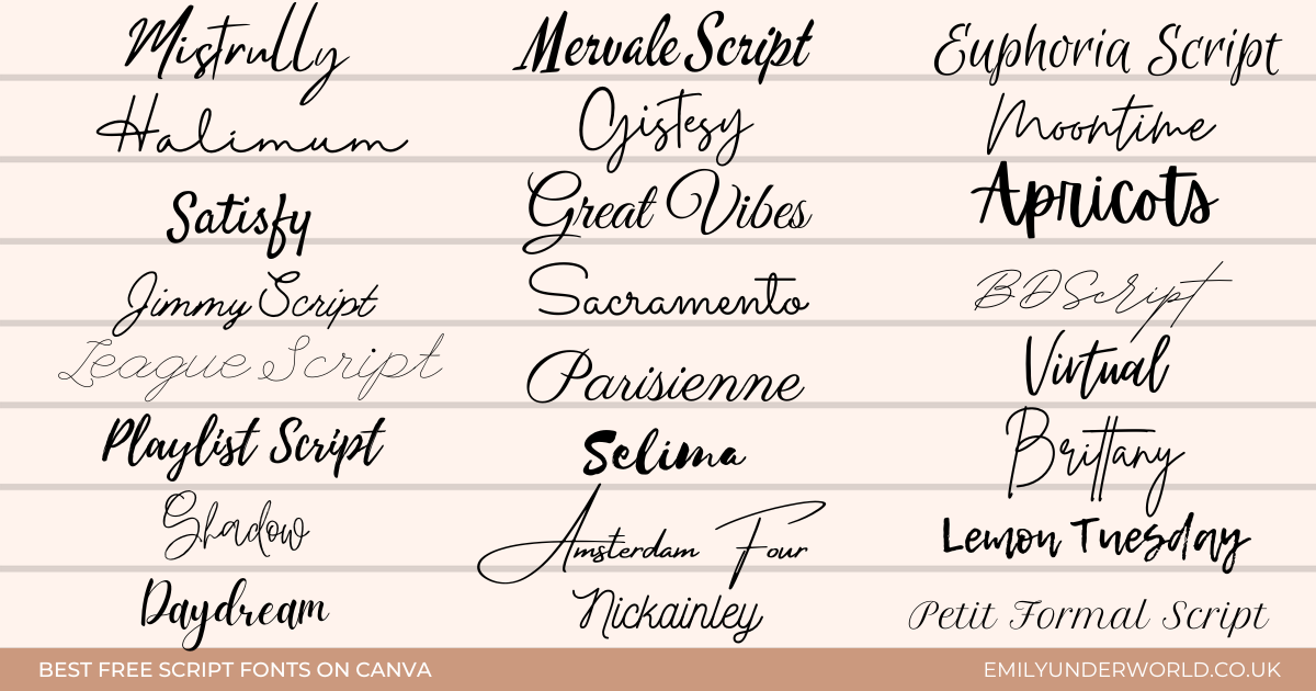 best script fonts on canva