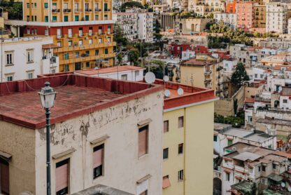 naples old houses at sunset