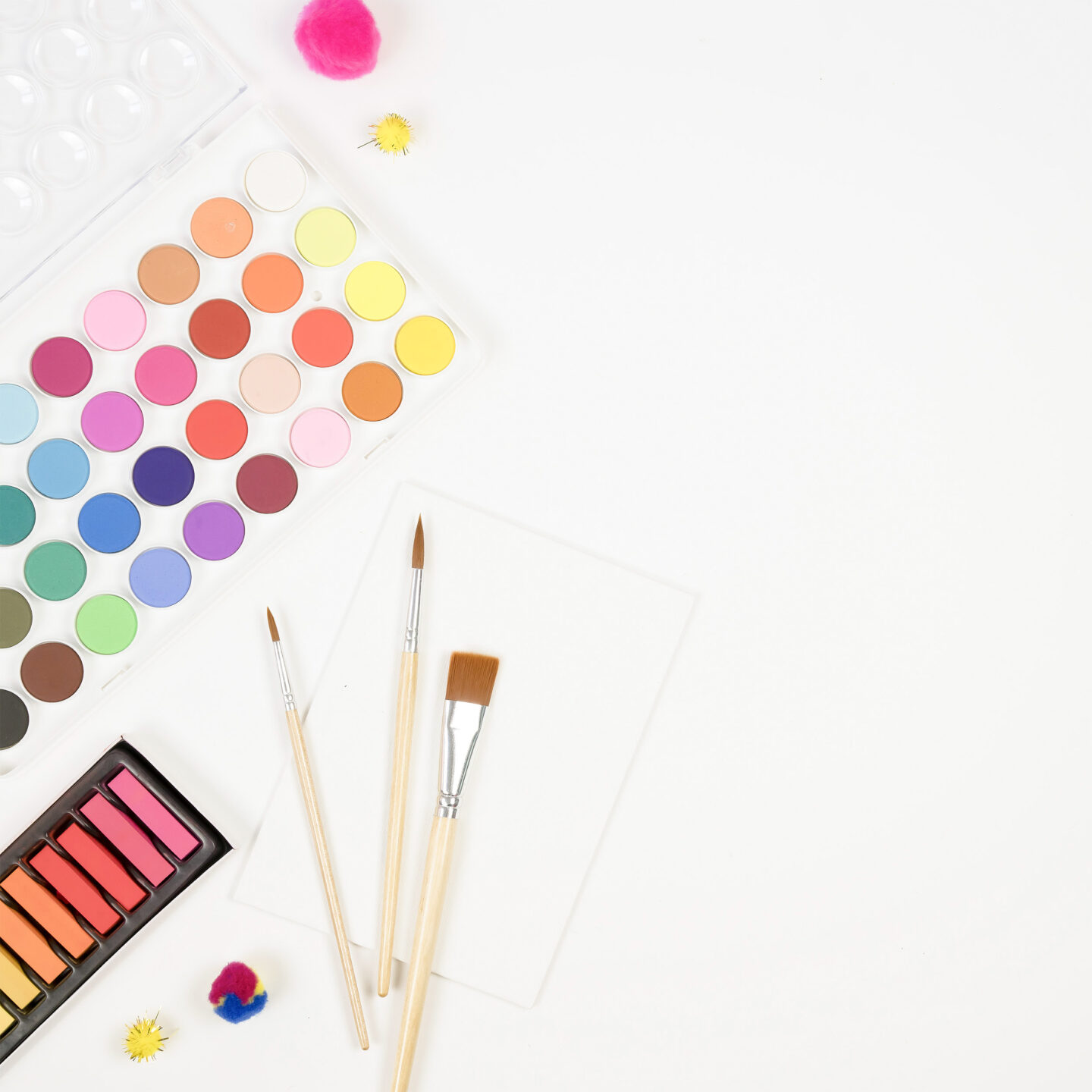 flat lay featuring arts and crafts