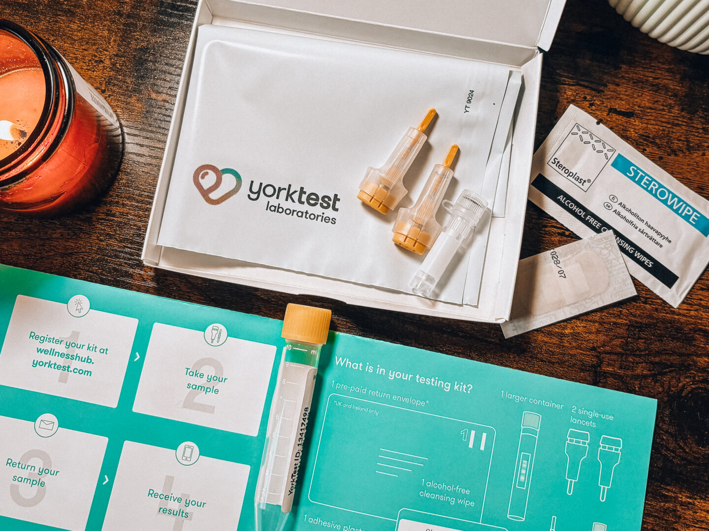 what comes inside a yorktest laboratories testing kit.