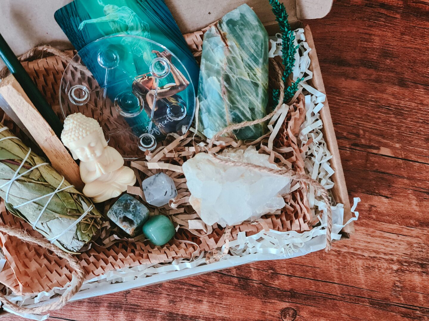 spiritual wellbeing items in a basket