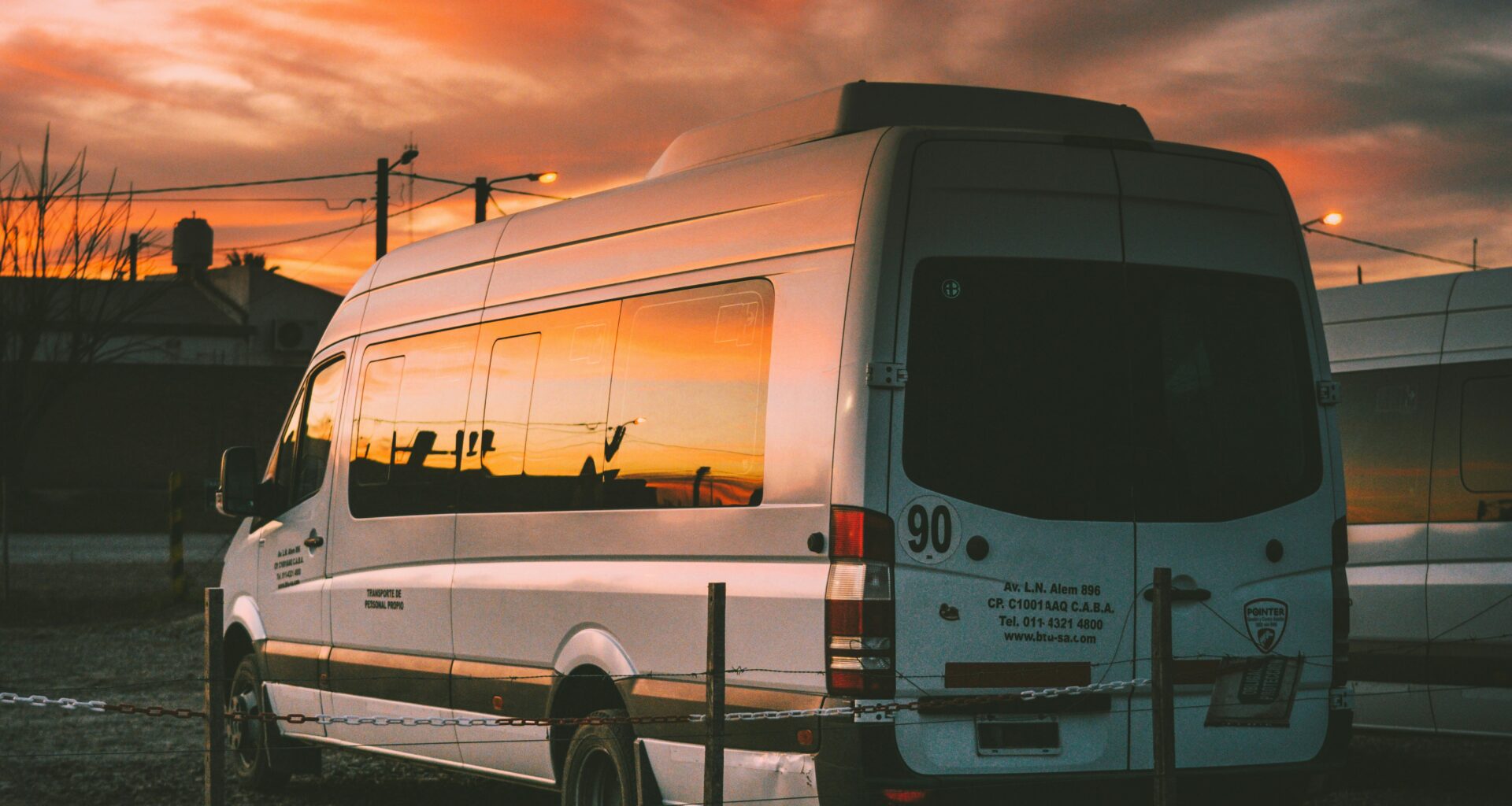 minibus in sunset
