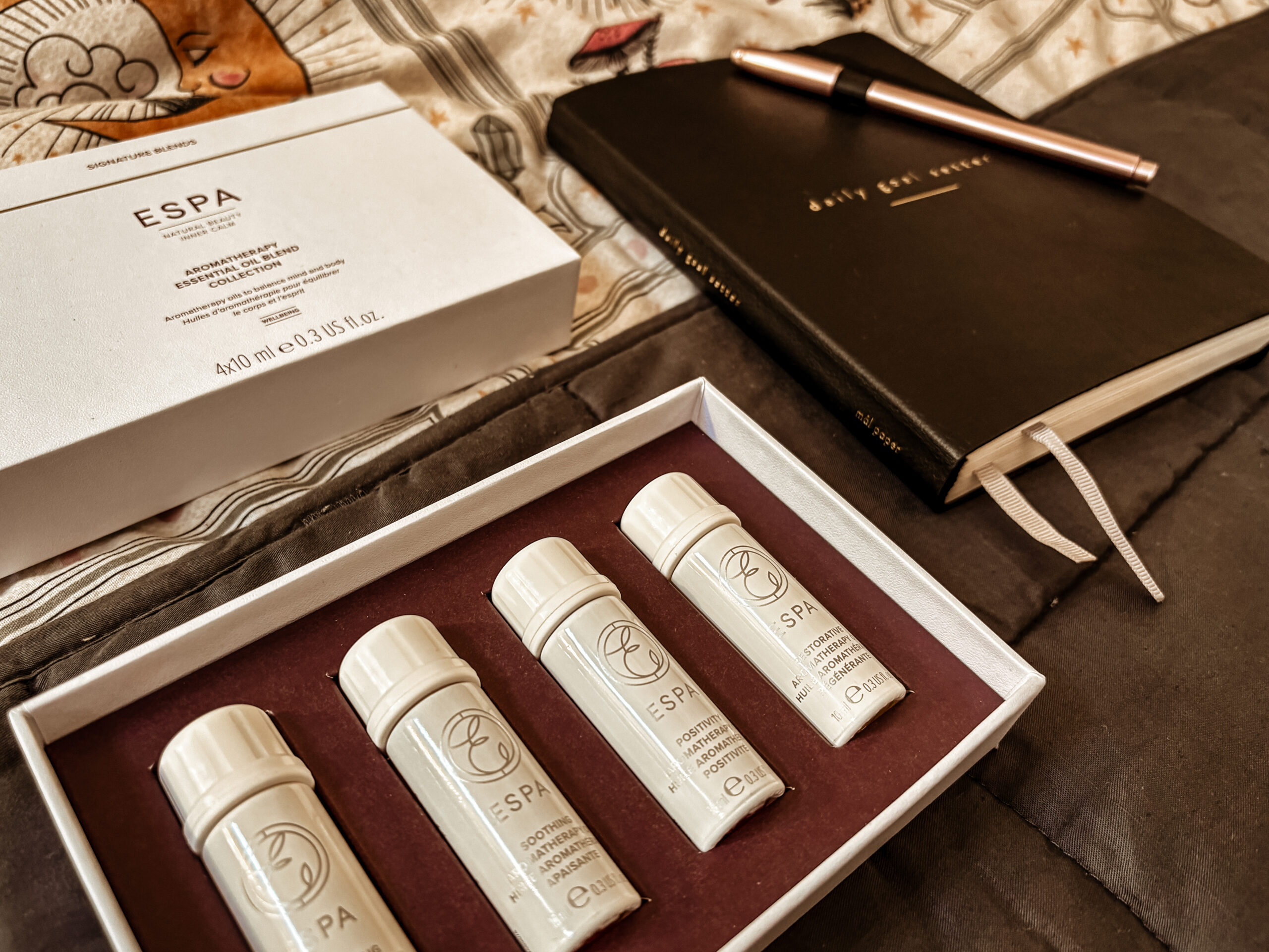ESPA aromatherapy essential oil blend collection.