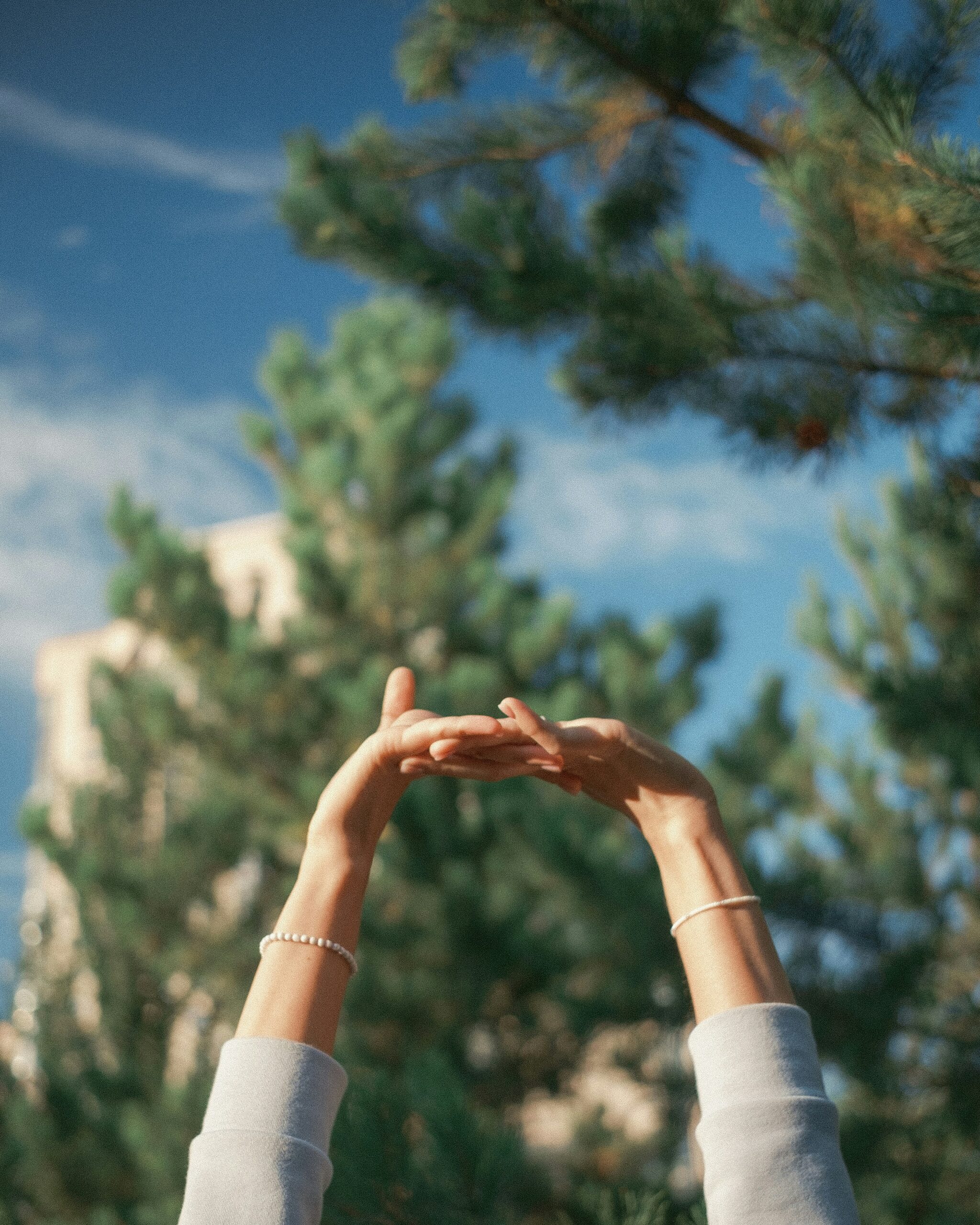 stretching in the park