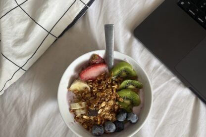 healthy breakfast in bed