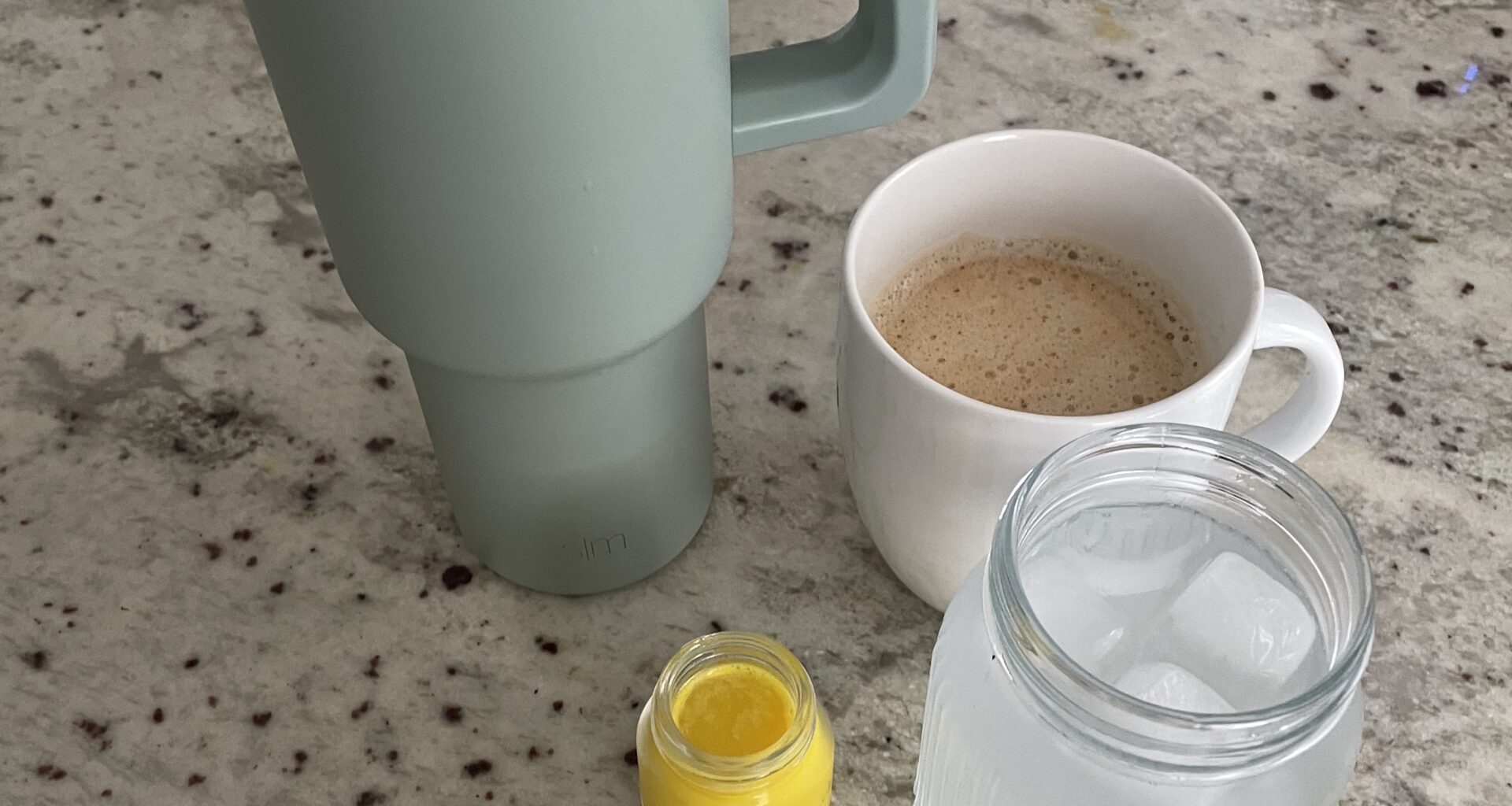 wellness supplements, water and ginger