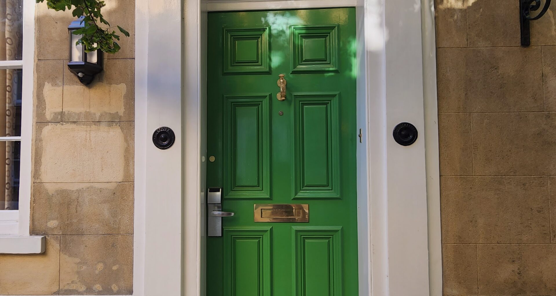 outside house green door