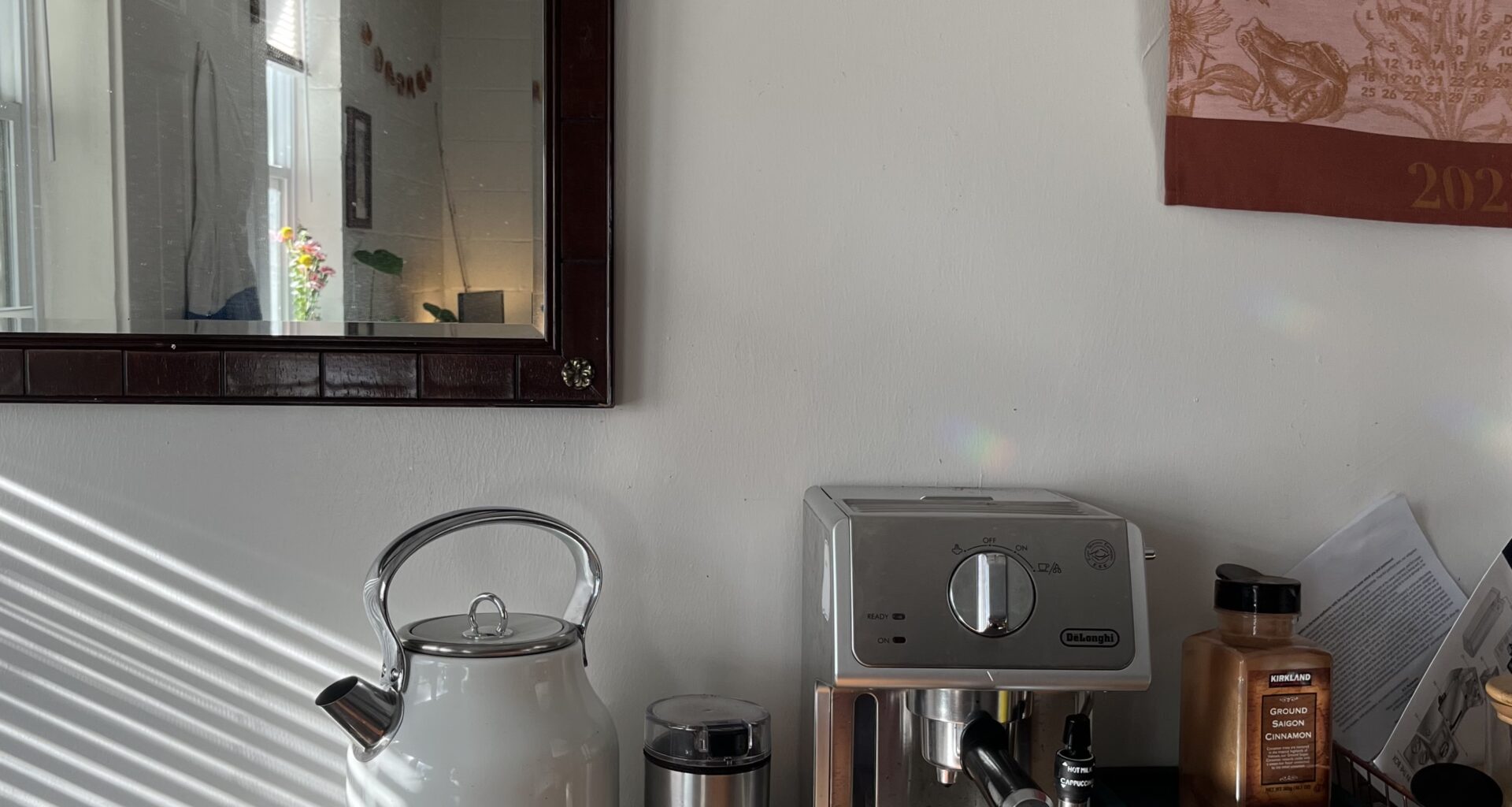 coffee machine and kettle
