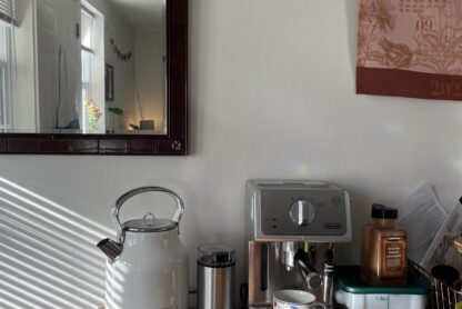 coffee machine and kettle