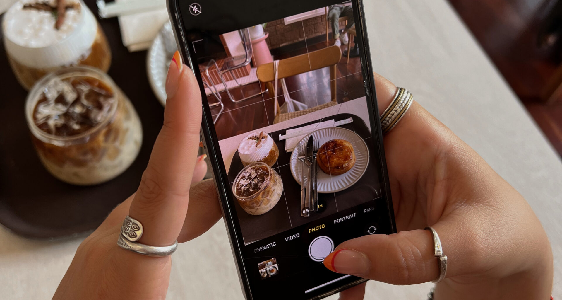 taking photo for instagram