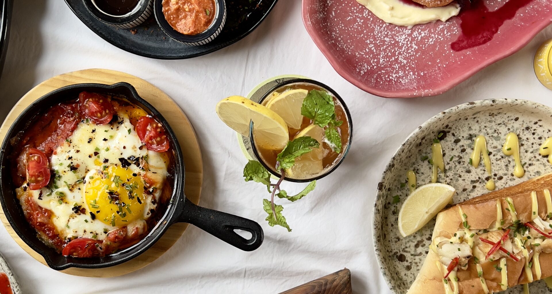 flatlay of food dishes made by private chef