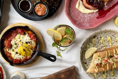 flatlay of food dishes made by private chef